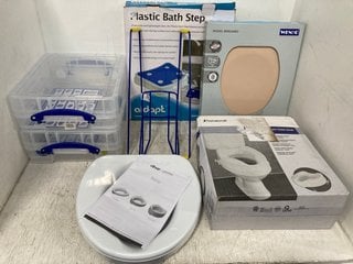 QTY OF HOUSEHOLD ITEMS TO INCLUDE AIDAPT PLASTIC BATH STEP: LOCATION - A14