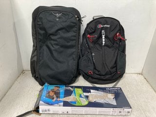 3 X GENERAL ITEMS TO INCLUDE BERGHAUS BLACK BACKPACK: LOCATION - A14