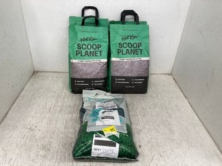 4 X KAT KIN SCOOP PLANET SAVING CAT LITTERS 4.5KG TO INCLUDE LIFE LONG CAT LITTER 7.5KG: LOCATION - A9