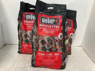 3 X WEBER BRIQUETTES 8KG: LOCATION - A8