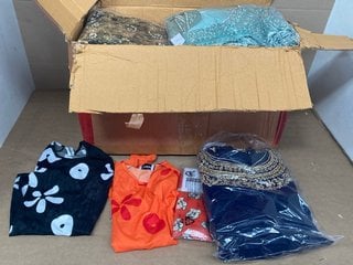 QTY OF ASSORTED WOMENS CLOTHING IN VARIOUS SIZES TO INCLUDE HAPPY SOCKS IN ORANGE - UK SIZE: 8-12: LOCATION - A7