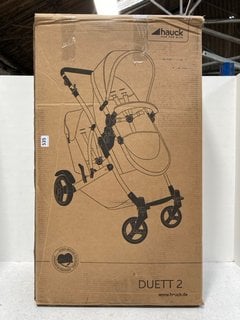 HAUK DUETT 2 DOUBLE PUSHCHAIR- BABY & TODDLER TANDEM IN BLACK- RRP £322.84: LOCATION - B3