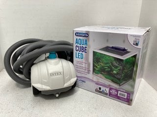 INTERPET AQUA CUBE LD 28L FISH TANK TO INCLUDE INTEX POOL CLEANER: LOCATION - B3