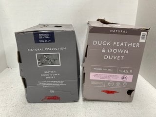 2 X JOHN LEWIS & PARTNERS DUVETS TO INCLUDE NATURAL DUCK FEATHER & DOWN DUVET 4.5+9 TOG - SIZE: 225 x 220 CM AND NATURAL COLLECTION BRITISH DUCK DOWN DUVET 4.5+9 TOG - SIZE: 225 x 220 CM: LOCATION -