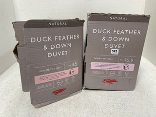 2 X JOHN LEWIS & PARTNERS ASSORTED DUCK FEATHER & DOWN DUVETS - 4.5+9 TOG 200 x 200 CM / 4.5 TOG 225 x 200 CM: LOCATION - B7