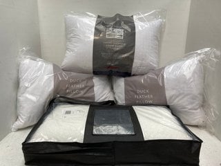 4 X JOHN LEWIS & PARTNERS BEDDING ITEMS TO INCLUDE DUCK FEATHER SOFT PILLOW - SIZE: 48 x 74 CM: LOCATION - B7