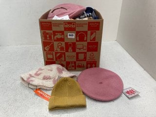 QTY OF JOHN LEWIS & PARTNERS ASSORTED CHILDRENS HATS TO INCLUDE PINK BERET - SIZE: 3-5Y: LOCATION - B12