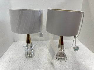 2 X JOHN LEWIS & PARTNERS SHARD PYRAMID CRYSTAL TOUCH LAMPS: LOCATION - B12