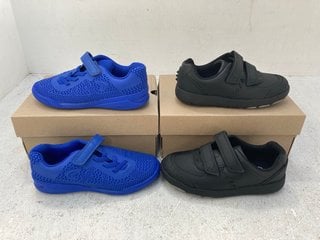 CLARKS AWARD BLAZE CHILDRENS TRAINERS IN BLUE - UK SIZE: 11.5 TO INCLUDE CLARKS REX PACE CHILDRENS SHOES IN BLACK - UK SIZE: 11.5: LOCATION - B16