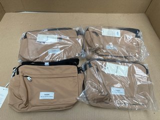 4 X FINNSON ECO STROLLER ORGANISER CHANGING BAGS IN CAMEL: LOCATION - C16