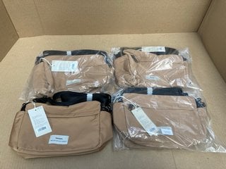 4 X FINNSON ECO STROLLER ORGANISER CHANGING BAGS IN CAMEL: LOCATION - C16