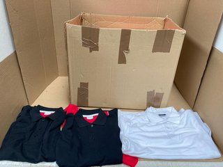 QTY OF ASSORTED MENS CLOTHING IN VARIOUS SIZES TO INCLUDE KUSTOM KIT SHORT SLEEVE TEE IN BLACK / RED / WHITE - UK SIZE: LARGE: LOCATION - C16