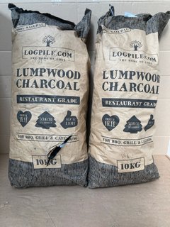 2 X 10KG BAGS OF LUMPWOOD CHARCOAL: LOCATION - C15