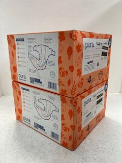 2 X MULTI-PACK PURA 144 KIDS NAPPIES - UK SIZE 4: LOCATION - C13