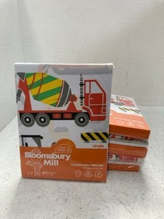 6 X BLOOMSBURY MILL KIDS CONSTRUCTION VEHICLES DUVET SETS - SINGLE: LOCATION - C12