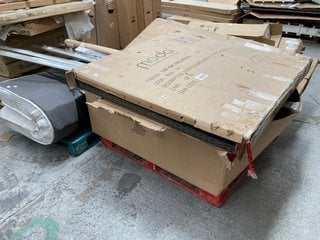 PALLET OF ASSORTED ITEMS TO INCLUDE MODA FURNISHINGS 4 SEAT SQUARE COFFEE TABLE FIREPIT ( FIREPIT KIT NOT INCLUDED ): LOCATION - A7 (KERBSIDE PALLET DELIVERY)