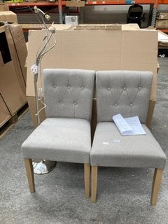 2 X JOHN LEWIS & PARTNERS MARGO CHAIRS IN GREY TO INCLUDE JOHN LEWIS & PARTNERS AMARA FLOOR LAMP: LOCATION - A7