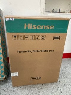 HISENSE FREESTANDING COOKER DOUBLE OVEN MODEL HDE3211BXUK RRP: £600: LOCATION - A1