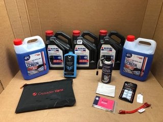 (COLLECTION ONLY) QTY OF ASSORTED AUTOMOTIVE ITEMS TO INCLUDE SUZUKI MARINE 4 - STROKE ENGINE OIL SAE 10W -40 SEMI SYNTHETIC 5 LITRE: LOCATION - AR5