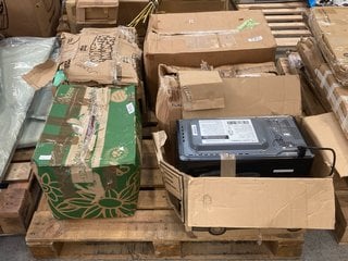 PALLET OF ASSORTED MICROWAVES TO INCLUDE RUSSELL HOBBS 17 LITRE MICROWAVE IN BLACK: LOCATION - B1 (KERBSIDE PALLET DELIVERY)