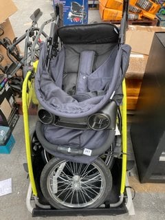 HAUCK CITI NEO STROLLER IN BLACK TO INCLUDE BICYCLE TRAILER IN YELLOW/BLACK: LOCATION - B5