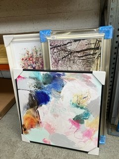 3 X ASSORTED ART WORKS TO INCLUDE JOHN LEWIS & PARTNERS TREE OF LOVE ARTWORK BY SARA OTTER: LOCATION - BR16