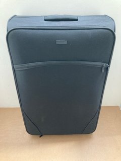 JOHN LEWIS & PARTNERS ANYDAY LARGE SOFT SHELL STYLE WHEELED SUITCASE IN BLACK: LOCATION - BR8