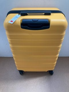 JOHN LEWIS & PARTNERS MEDIUM HARD SHELL STYLE WHEELED SUITCASE IN SAFFRON YELLOW: LOCATION - BR9