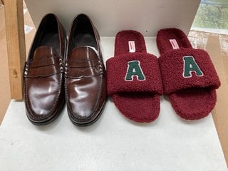 2 X ASSORTED JOHN LEWIS & PARTNERS FOOTWEAR TO INCLUDE PAIR OF CORNELL LOAFER SHOES IN BROWN : SIZE 11 UK: LOCATION - BR10