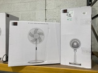 2 X ASSORTED FANS TO INCLUDE 10" PEDESTAL FAN IN WHITE: LOCATION - BR10