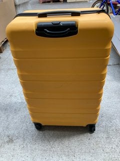 JOHN LEWIS & PARTNERS LARGE HARD SHELL STYLE WHEELED SUITCASE IN YELLOW: LOCATION - BR10