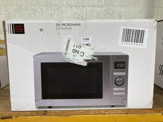 JOHN LEWIS & PARTNERS 25L SOLO MICROWAVE OVEN IN STAINLESS STEEL : MODEL JLSMWO09: LOCATION - BR11