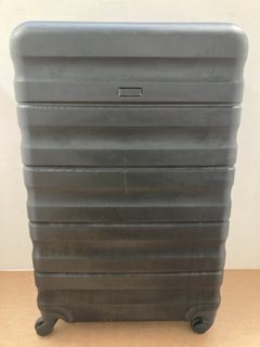 JOHN LEWIS & PARTNERS LARGE HARD SHELL STYLE WHEELED SUITCASE IN BLACK: LOCATION - BR12