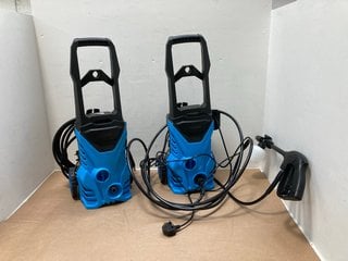 2 X SMALL PRESSURE WASHERS IN BLUE AND BLACK: LOCATION - AR11