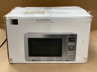 JOHN LEWIS & PARTNERS 25L SOLO MICROWAVE OVEN IN STAINLESS STEEL : MODEL JLSMWO09: LOCATION - BR16