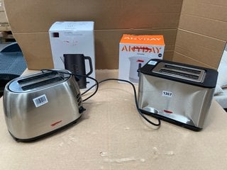 QTY OF ASSORTED JOHN LEWIS & PARTNERS SMALL KITCHEN APPLIANCES TO INCLUDE 2 SLICE TOASTER IN BRUSHED STAINLESS STEEL FINISH: LOCATION - BR18