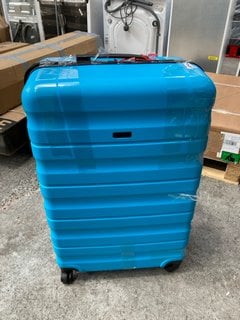 JOHN LEWIS & PARTNERS LARGE HARD SHELL STYLE WHEELED SUITCASE IN BRIGHT BLUE: LOCATION - BR21