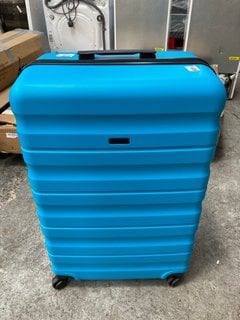 JOHN LEWIS & PARTNERS LARGE HARD SHELL STYLE WHEELED SUITCASE IN BRIGHT BLUE: LOCATION - BR21