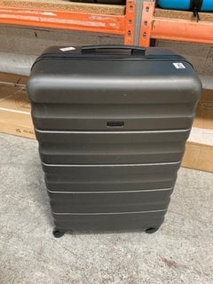 JOHN LEWIS & PARTNERS LARGE HARD SHELL STYLE WHEELED SUITCASE IN GUNMETAL: LOCATION - BR22