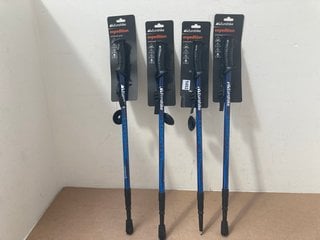 4 X EUROHIKE EXPEDITION ANTISHOCK HIKING POLES IN BLACK AND BLUE: LOCATION - AR8