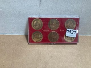 A SET OF SIX SPACE SHUTTLE COLUMBIA COMMEMORATIVE COINS: LOCATION - AR1