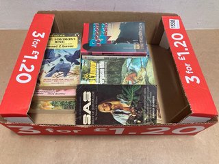 A BOX OF MAINLY 1970S PAPERBACK NOVELS, SF AND ACTION: LOCATION - AR2