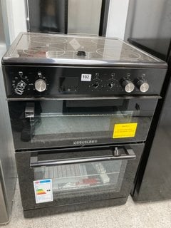 COOKOLOGY DOUBLE ELECTRIC OVEN WITH INDUCTION HOB IN BLACK : MODEL CFDO600BK - RRP £399: LOCATION - A3