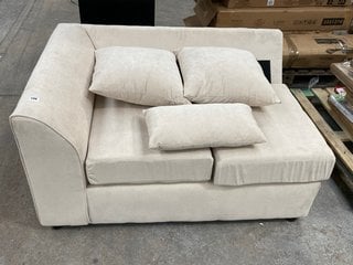 2 SEATER PARTIAL SOFA UNIT IN NATURAL FABRIC: LOCATION - B7