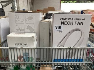 QTY OF ASSORTED ITEMS TO INCLUDE VANELESS HANGING NECK FAN: LOCATION - A9