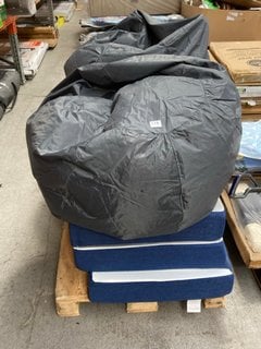 QTY OF ASSORTED ITEMS TO INCLUDE 2 X BEANBAG CHAIRS IN CHARCOAL FABRIC FINISH: LOCATION - A6