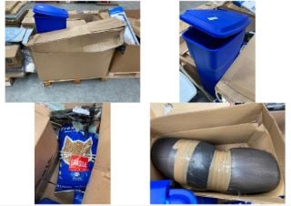 PALLET OF ASSORTED ITEMS TO INCLUDE VILEDA PROFESSIONAL DISPOSAL BIN IN BLUE: LOCATION - A6 (KERBSIDE PALLET DELIVERY)