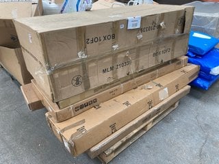 PALLET OF ASSORTED INCOMPLETE FLAT PACK FURNITURE AND BED FRAME COMPONENTS: LOCATION - A7 (KERBSIDE PALLET DELIVERY)