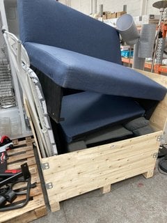 QTY OF ASSORTED FURNITURE ITEMS (SPARES & REPAIRS) TO INCLUDE PARTIAL MANUAL RECLINER ARMCHAIR IN GREY FABRIC (MISSING BACK): LOCATION - A7 (KERBSIDE PALLET DELIVERY)