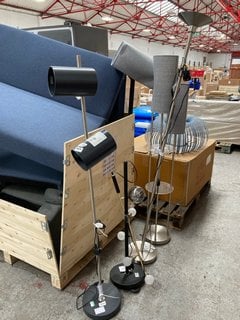 (COLLECTION ONLY) 4 X JOHN LEWIS & PARTNERS LIGHTS TO INCLUDE METAL DOUBLE ARM FLOOR LAMP IN STAINLESS STEEL: LOCATION - A7